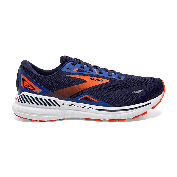 BROOKS Men's Adrenaline GTS 23 Peacoat/Orange/Surf the Web