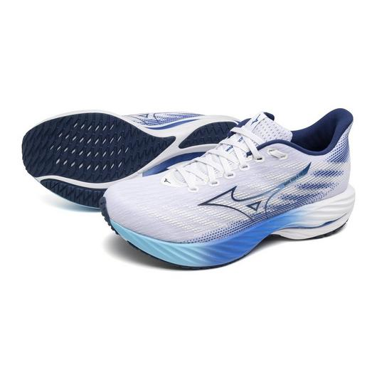 MIZUNO Men's WAVE RIDER 28 White/Estate Blue