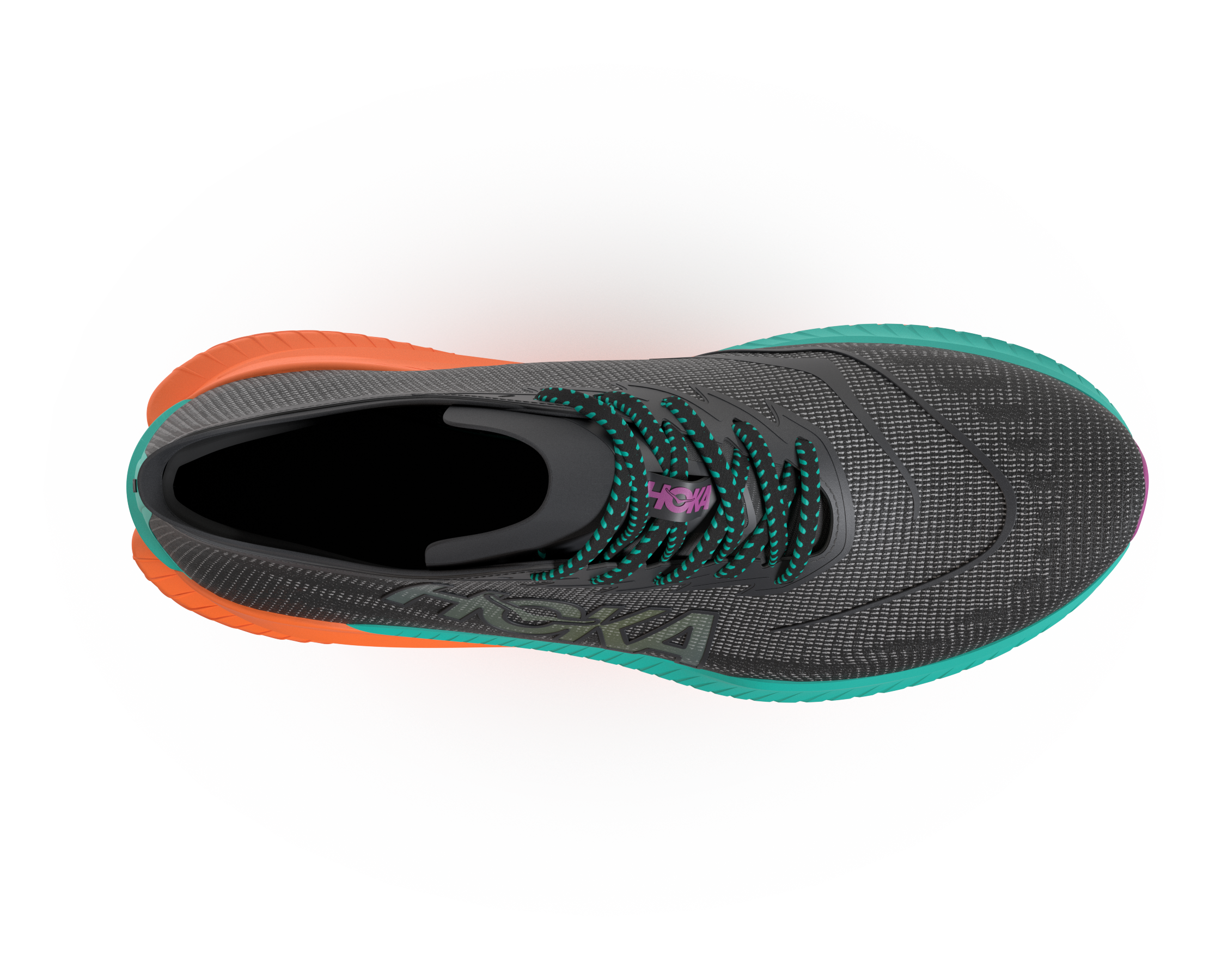 NEW HOKA men\'s mach x 2 running shoes in black/electric aqua W Mach X 2 - Brooklyn Running Company main image 4